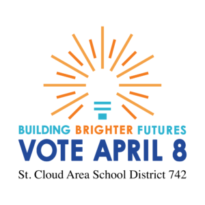 Campaign Logo: "Building Brighter Futures. Vote April 8"
